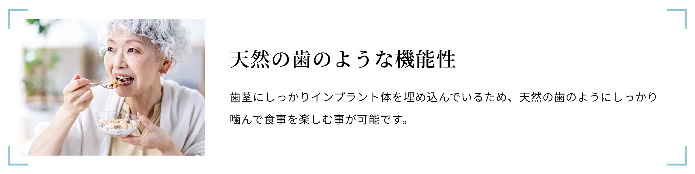 天然の歯のような機能性